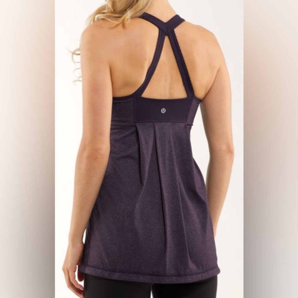 Lululemon Power Technique Tank Black Swan mauve bra sweat wicking luon gym US10